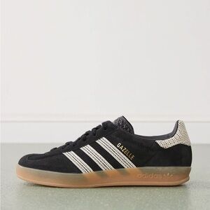 adidas Originals Gazelle Indoor sneakers in black w crochet detailing